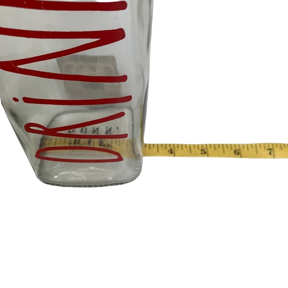 Rae Dunn DRINK Clear Glass Bottle Bail & Trigger Closure Red Letters NWT 2017 - Picture 11 of 11